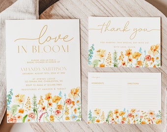 Wildflower Bridal Shower Invitation Set, Boho Floral Invite | ZOEY