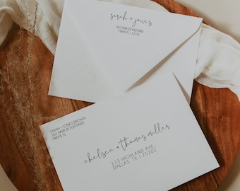 Minimalist Wedding Envelope Address Template, Editable Printable (Digital Download)