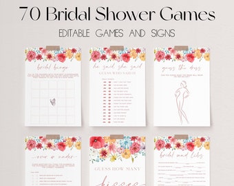 Love in Bloom Bridal Shower Games Bundle, Wildflower Bridal Shower Games, Spring Wedding Shower Games, Bridal Party Games | SOFIA