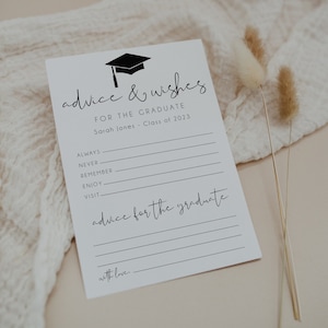 Tarjetas de consejos de graduación, Deseos para el graduado, Deseos y consejos para el graduado, Palabras de sabiduría, Graduado universitario, Escuela secundaria / SARAH
