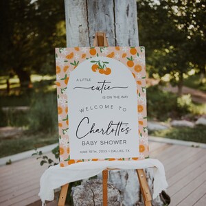 Orange Citrus Baby Shower Welcome Sign Template (Digital Download) | CUTIE image 2