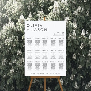 Minimalist Seating Chart Template, Modern Wedding Seating Sign, Our Favorite People, Wedding Sign, Printable Seating Plan | CHARLI