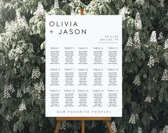 Minimalist Wedding Seating Chart Template (Digital Download)