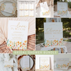 Wildflower Bridal Shower Invitation Bundle, Love in Bloom Bridal Shower Invitation and Games Bundle, Spring Bridal Shower Games | ZOEY