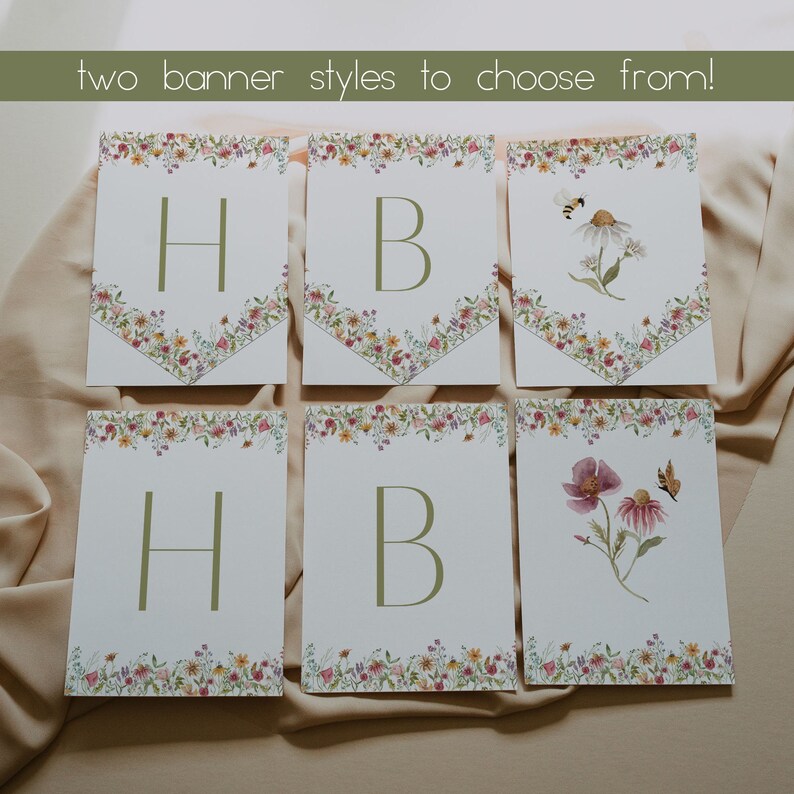 Wildflower Birthday Banner Template Wildflower Banner - Etsy