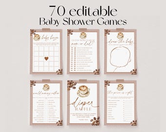 70 Baby Shower Games, A Baby is Brewing Baby Shower Game Bundle, Coffee Baby Shower Bundle, Baby Party Games, Coffee Shower Games | COFFEE