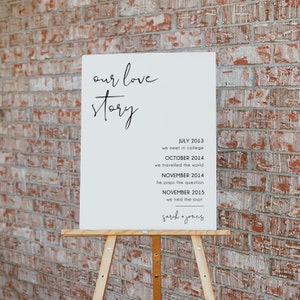 Unsere Liebesgeschichte Zeichen Vorlage, Liebesgeschichte Hochzeit Timeline, Paar Liebesgeschichte Poster, Die Geschichte von uns, Minimalistische Hochzeit Willkommensschild |SARAH