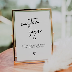 Minimalist Wedding Sign Template, Modern Wedding Signage, Printable Signs for Party, Wedding Custom Sign, Baby Shower Sign Editable | GRACE