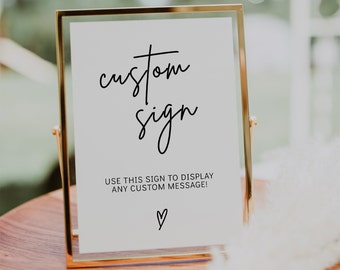 Minimalist Wedding Sign Template, Modern Wedding Signage, Printable Signs for Party, Wedding Custom Sign, Baby Shower Sign Editable | GRACE