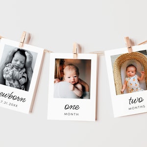 First Birthday Photo Banner Template, 1st Birthday Photo Banner, Baby ...