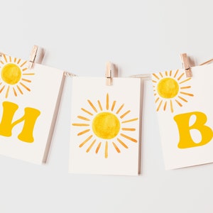 Sun Happy Birthday Banner Template, First Trip Around the Sun, Editable Banner, Sun 1st Birthday Decorations, Sunshine Birthday Decor | SUN