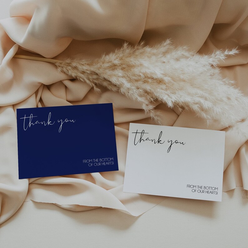 Minimalist Wedding Thank You Card Template Modern Wedding Etsy