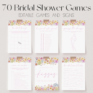 Wildflower Bridal Shower Games Bundle, Love in Bloom Bridal Shower Games, Floral Wedding Shower Games, Editable Bridal Party Games | LEA
