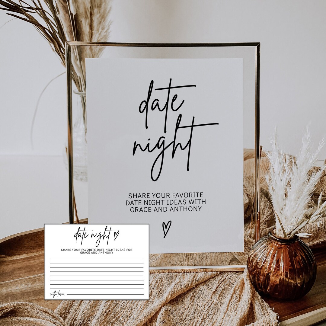 Bridal Shower Date Night Ideas Template Date Night Ideas Etsy