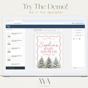 Christmas Baby Shower Welcome Sign, Merry Little Baby Shower Welcome Poster, Winter Welcome Sign, Holiday Baby Shower Sign | MARY image 5