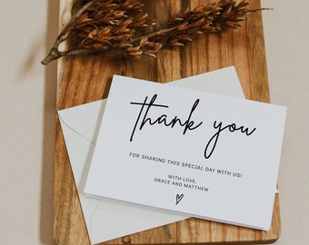 Modern Minimalist Thank You Card Template, Editable (Digital Download)