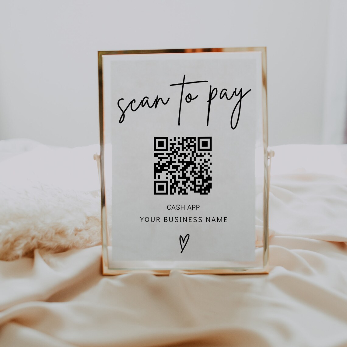 QR Code Sign Template Scan to Pay Sign CashApp PayPal Sign Etsy