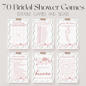 That's Amore Bridal Shower Games Bundle, Italian Bridal Shower Games, Whimsical Hand Drawn Shower Games, Editable Bridal Party Games | AMORE