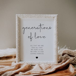 Generations of Love Sign Template, Loving Families Sign Printable, All That We Hope To Be, Modern Wedding Table Sign, Wedding Signage |CHLOE