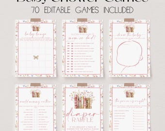 70 Baby Shower Games, Storybook Baby Shower Game Bundle, New Chapter Begins Baby Shower Bundle, Baby Party Games, Floral Baby Games | BOOK
