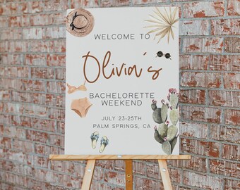Desert Bachelorette Welcome Sign Template, Beach Party Poster (Digital Download)