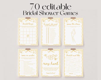 She Found her Honey Bridal Shower Games Bundle, Bride to Bee Bridal Shower Games, Butter Yellow Hand Drawn Bridal Party Games | HONEY