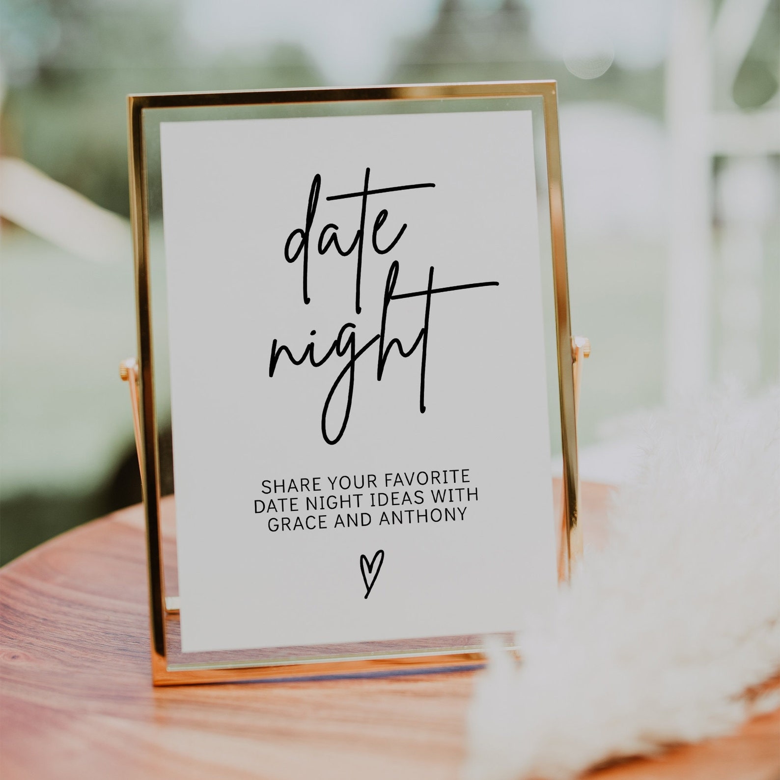 Date Night Ideas Sign, Bridal Shower Game (digital Download) - Etsy