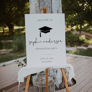 Graduation Welcome Sign Template, Editable Graduation Sign, Graduation Welcome Poster, Graduate Decorations, College Graduation Party |SARAH