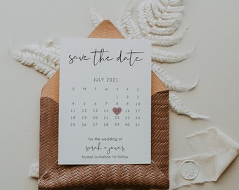 Calendar Save the Date Template, Wedding Save Our Date Card, Wedding Save the Date Editable, Bridesmaid Proposal Card | SARAH