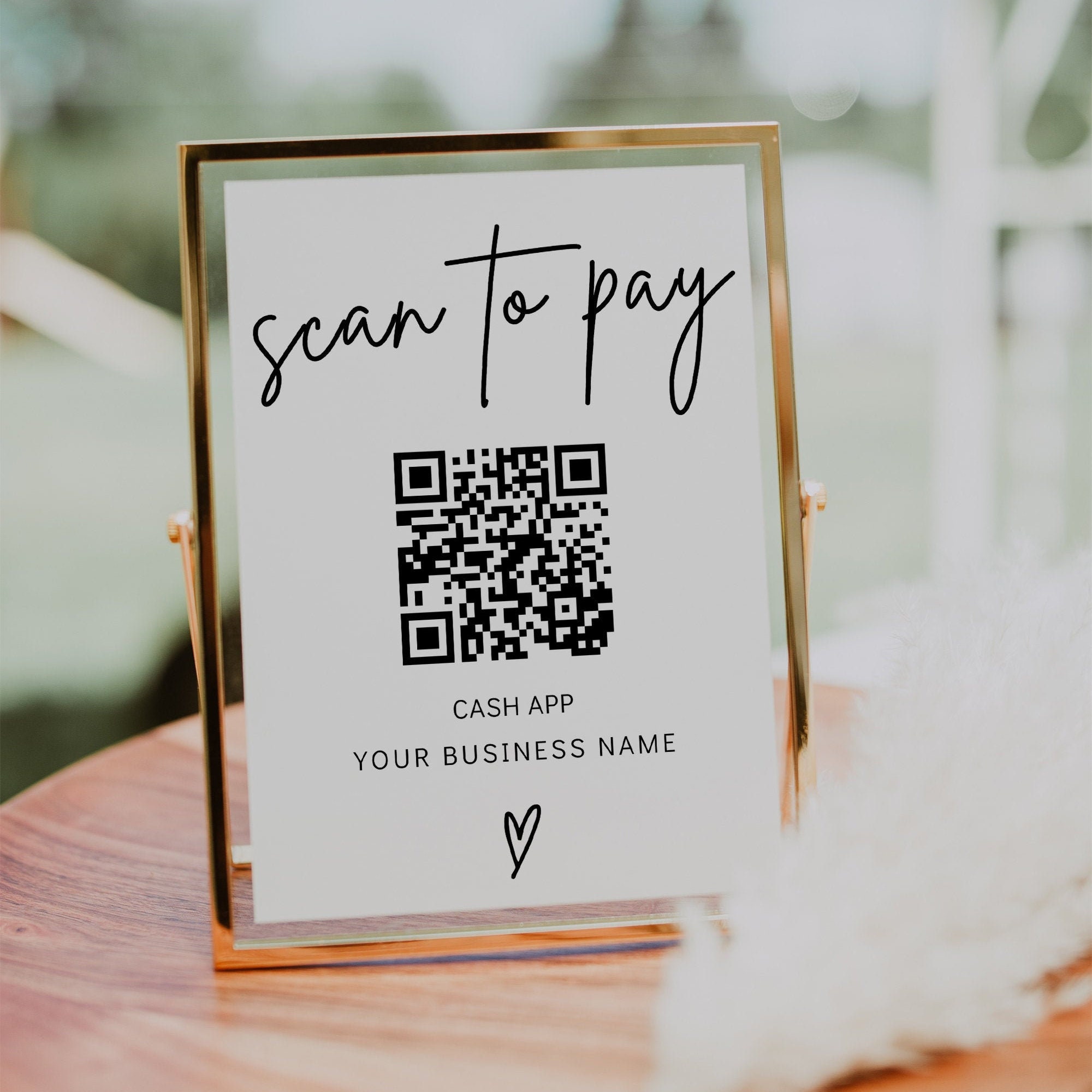QR Code Sign Template Scan to Pay Sign CashApp PayPal Sign | Etsy