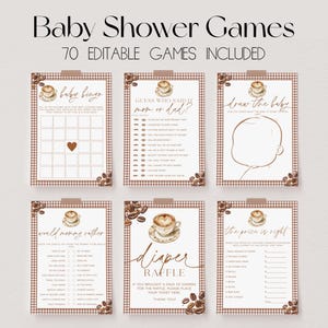 70 Baby Shower Games, A Baby is Brewing Baby Shower Game Bundle, Coffee Baby Shower Bundle, Baby Party Games, Coffee Shower Games | COFFEE