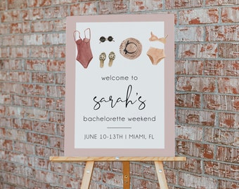 Tropical Bachelorette Welcome Sign Template (Digital Download)
