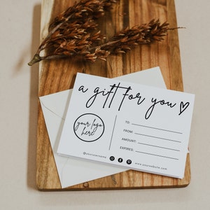 Gift Certificate Template, Editable Gift Card, Modern Small Business, Printable Gift Certificate, Gift Voucher, Shop Voucher | GRACE