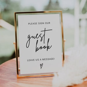 Please Sign Our Guestbook Sign Template, Wedding Guestbook Sign, Wedding Signage, Printable Guestbook Table Sign, Wedding Reception | GRACE