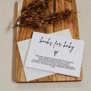 Livres modernes pour le modèle de carte de bébé, livres minimalistes pour l'insertion de bébé, carte de douche de bébé neutre de genre, carte de clôture, demande de livre | LA GRÂCE