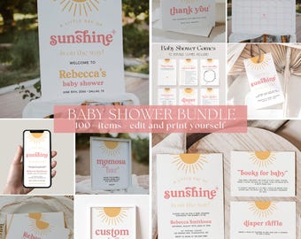 Ein kleiner Sonnenstrahl Babyparty-Einladung, Sonne-Babyparty-Einladung, Sonnenschein-Babyparty-Dekorationen | STRAHLEND