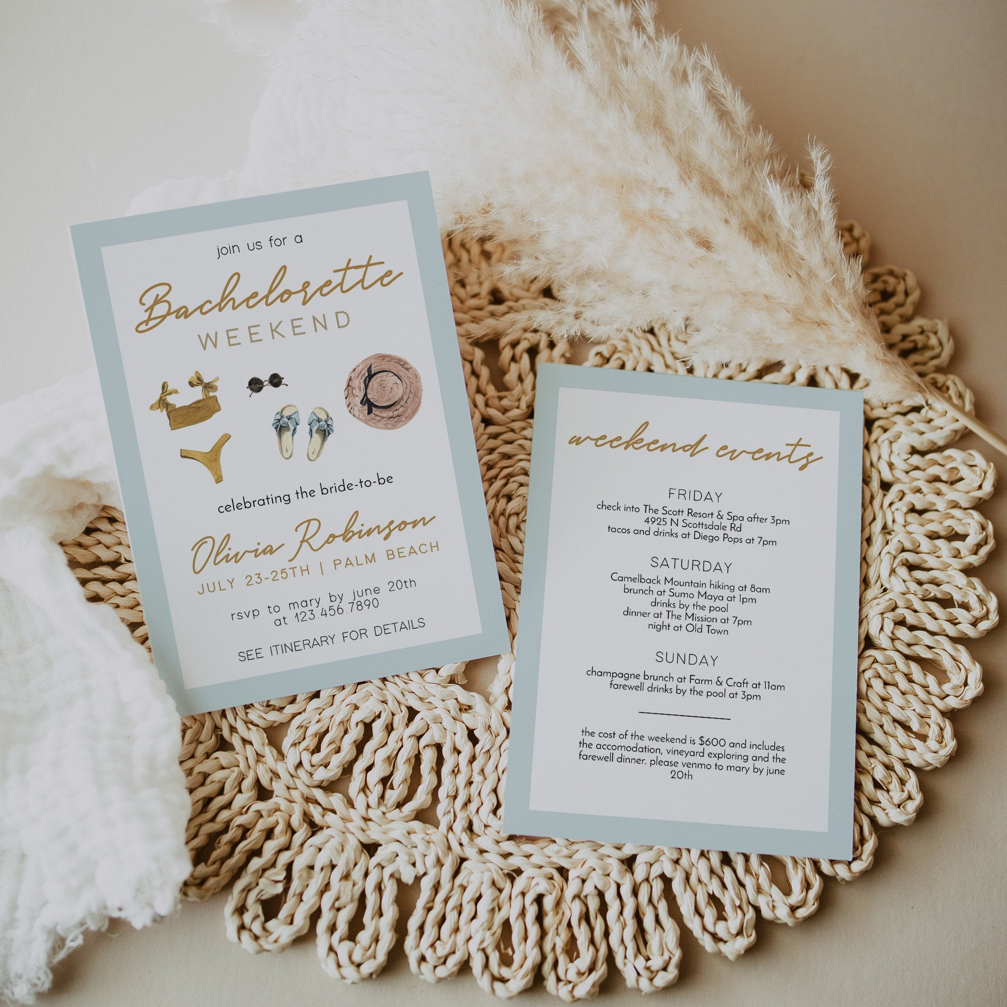 Tropical Bachelorette Invitation Template Beach Bachelorette Invite Palm Springs Bachelorette Party Bachelorette Weekend