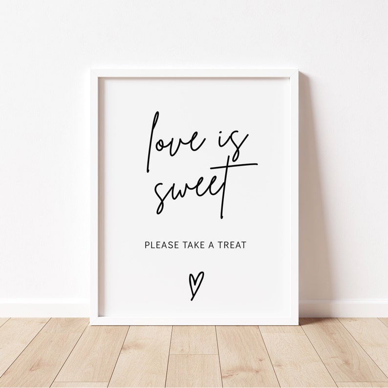 Love is Sweet Sign Template Printable Wedding Favor Sign - Etsy