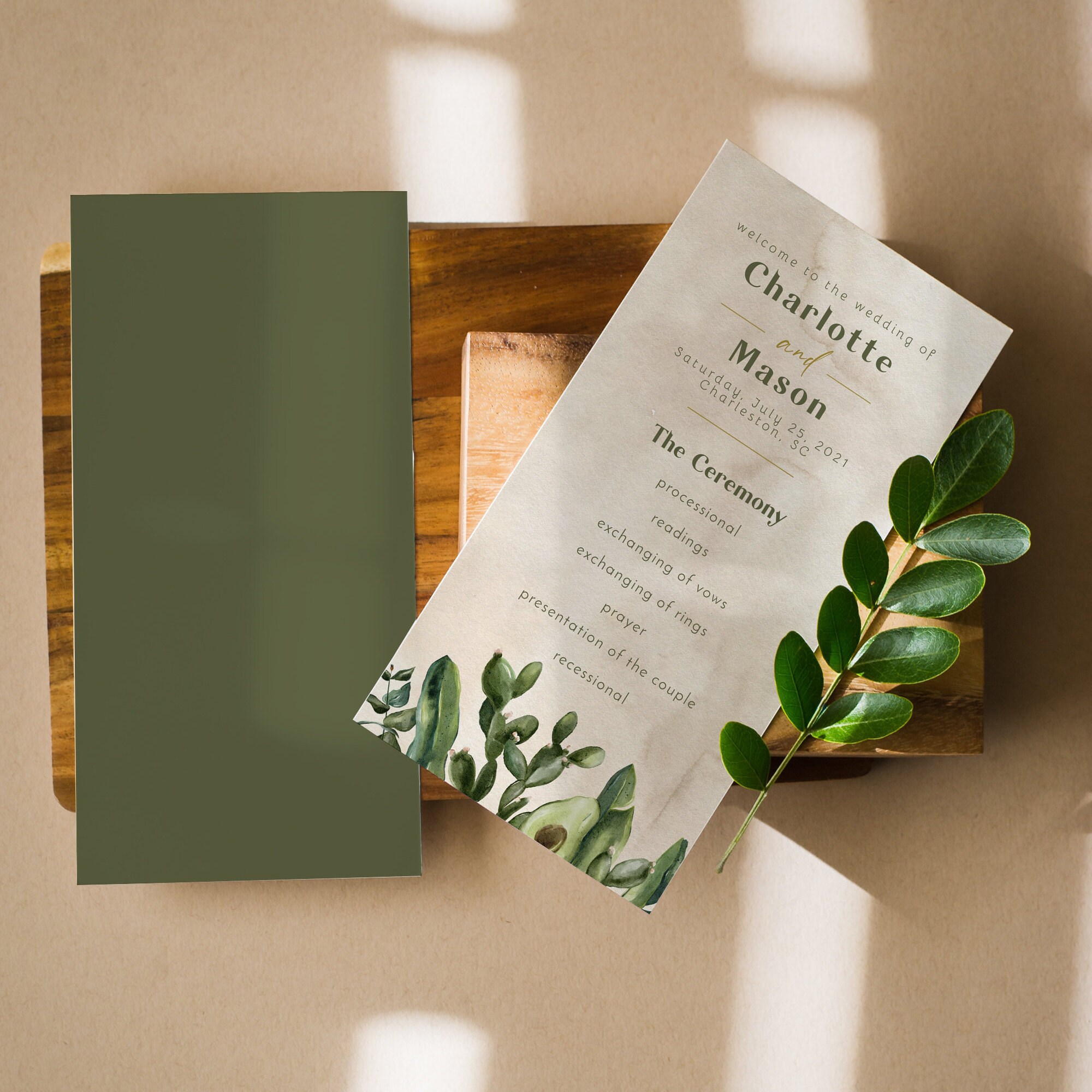 Cactus Wedding Program Template Succulent Wedding Order of Etsy Cactus Wedding Program Template Succulent Wedding Order of Etsy