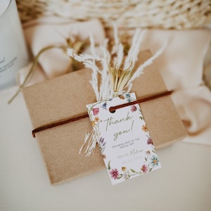 Wildblumen Baby Shower Favor Tags Vorlage, bearbeitbare Favor Tag, Wildflower Danke Tag, Floral Favor Tag, Birthday Favor Tag | FLORA