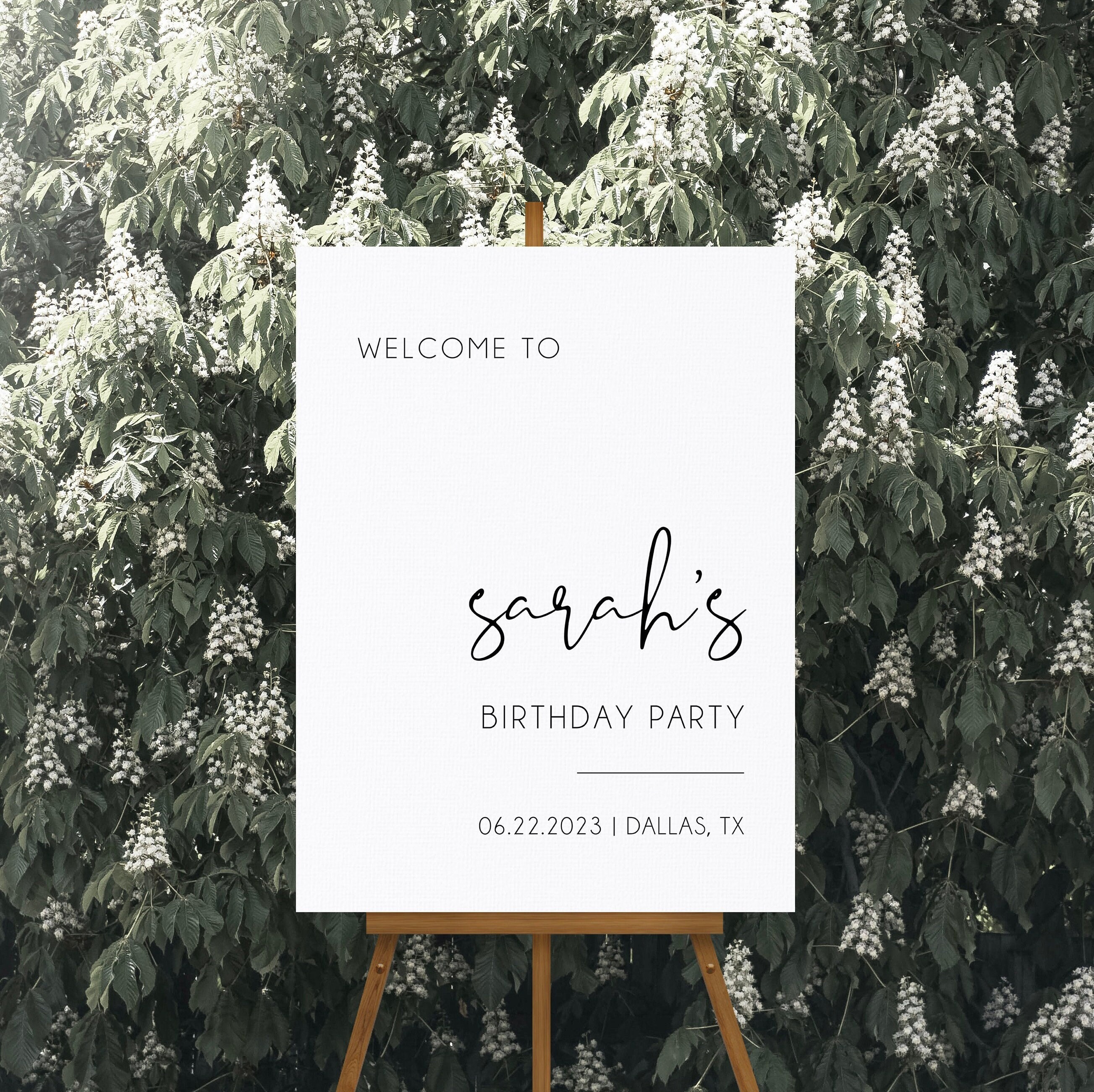 Birthday Party Welcome Sign Template Minimalist Birthday Etsy