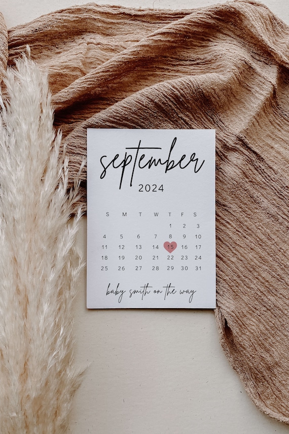 Pregnancy Announcement Calendar Template, Baby Announcement Card, Social  Media Baby Announcement, Due Date Calendar, Digital Card GRACE - Etsy