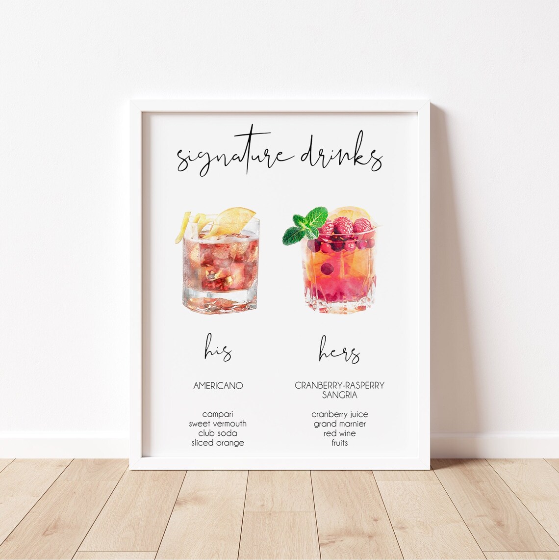 Signature Drinks Sign Template Printable Signature Cocktails - Etsy