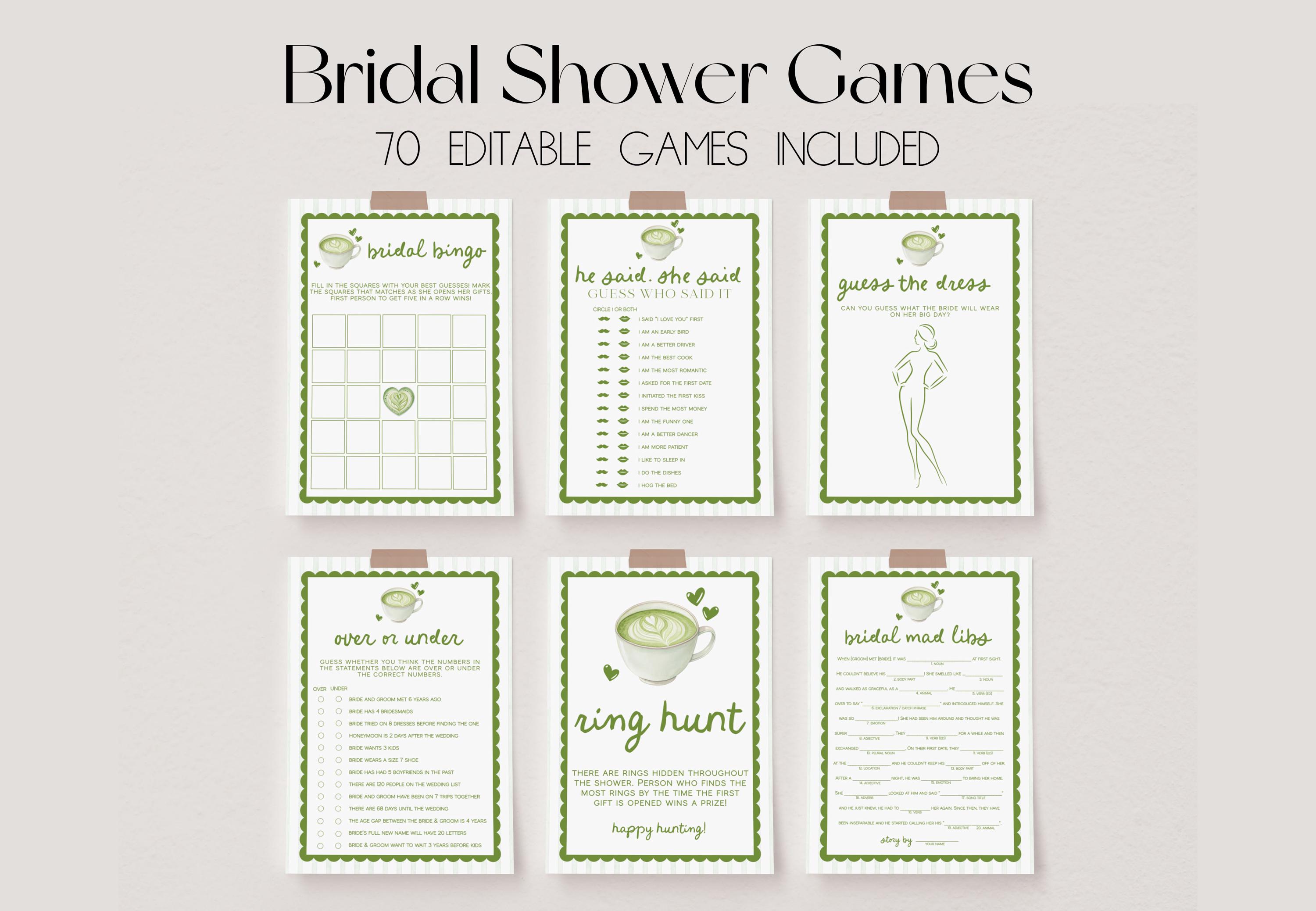 She Games She Found Her Perfect Matcha Bridal Shower Games Bundle, Matcha Bridal ...