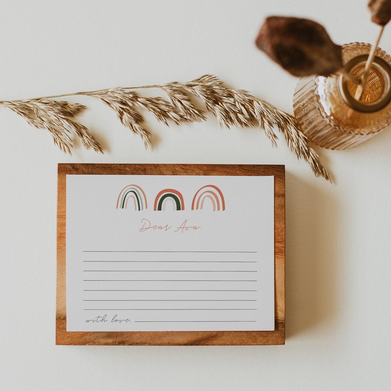 Rainbow Time Capsule Template Boho Time Capsule Baby Shower Etsy