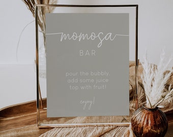 Minimalist Momosa Bar Sign, Baby Shower Decor (Digital Download)