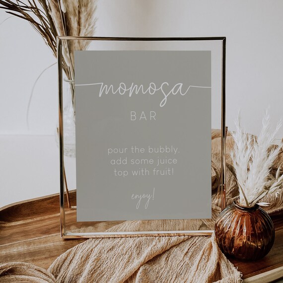 Mom-osa Bar Sign With Stand - Orange Citrus Baby Shower Decorations