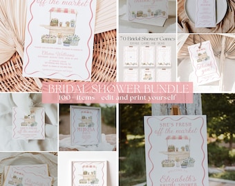 Off the Market Bridal Shower Invitation Bundle, Farmer's Market Bridal Shower Games | MYA
