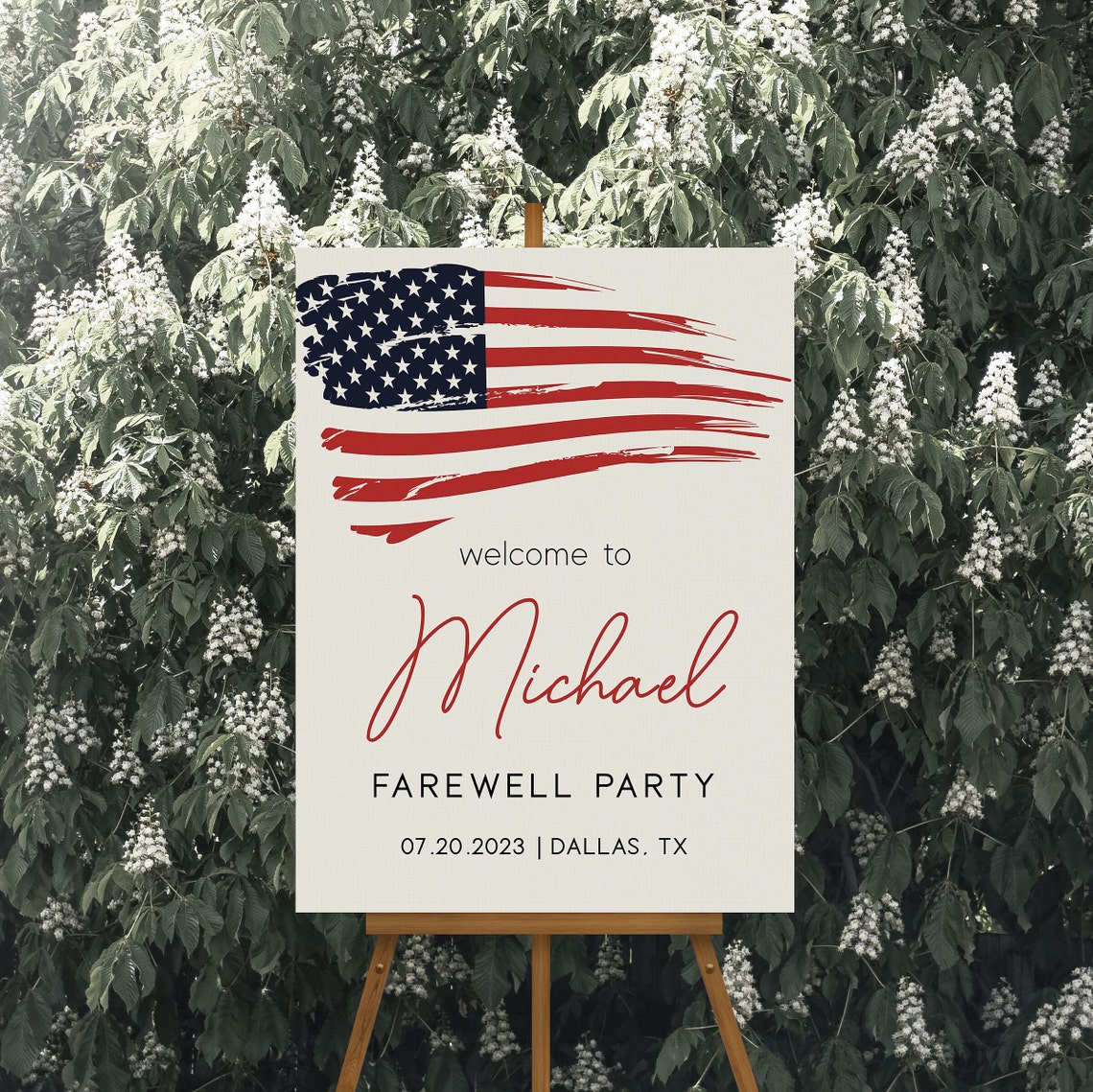 Goodbye Sign Army American Flag Military Retirement Party Welcome Sign (digital Download ...