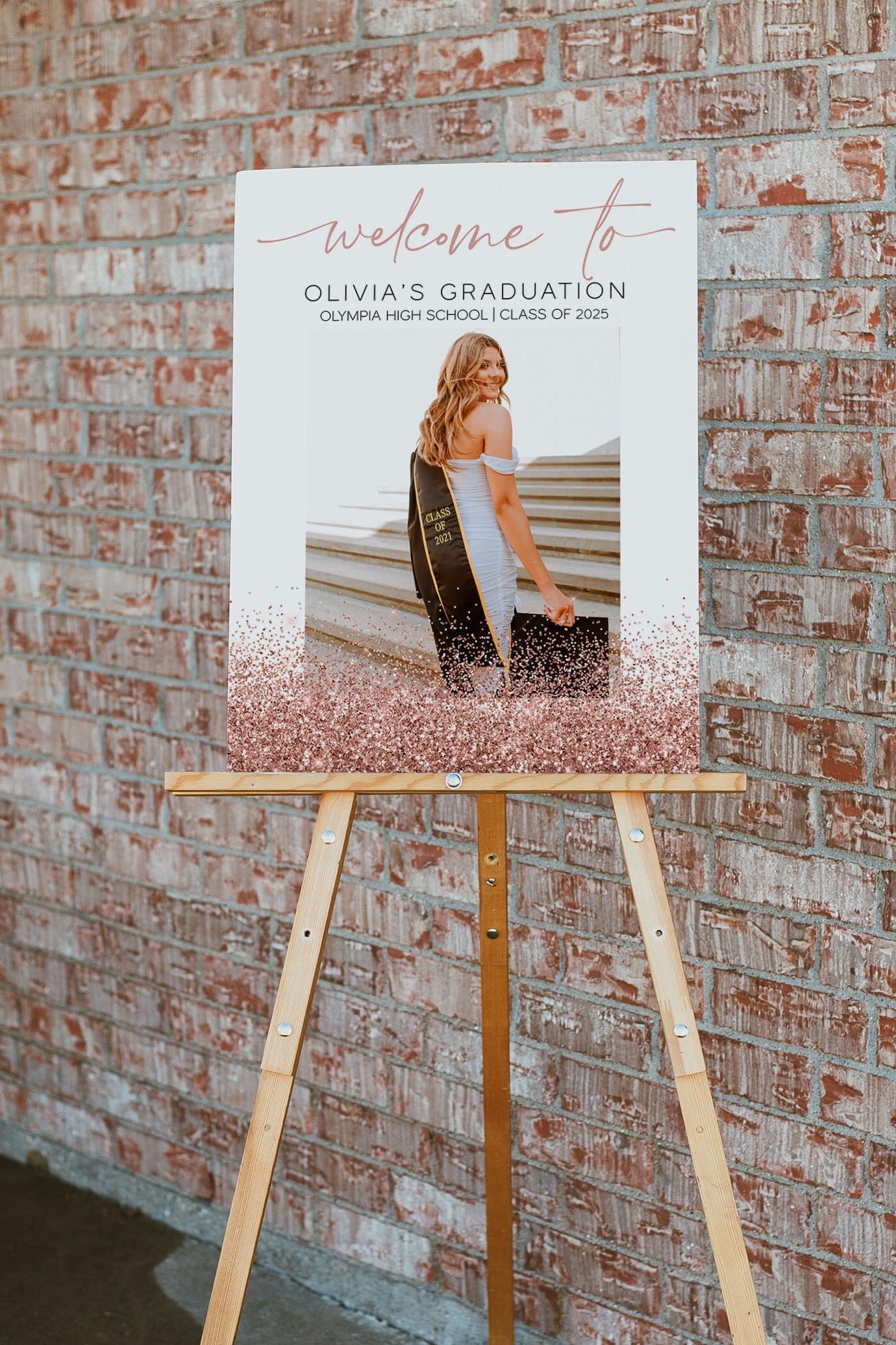 Rose Gold Easel for Wedding Easel Floor Easel Wood Easel Stand for Wedding  Sign Solid Wood Easel, up to 20lbs, up to 30 X 40 Inches 